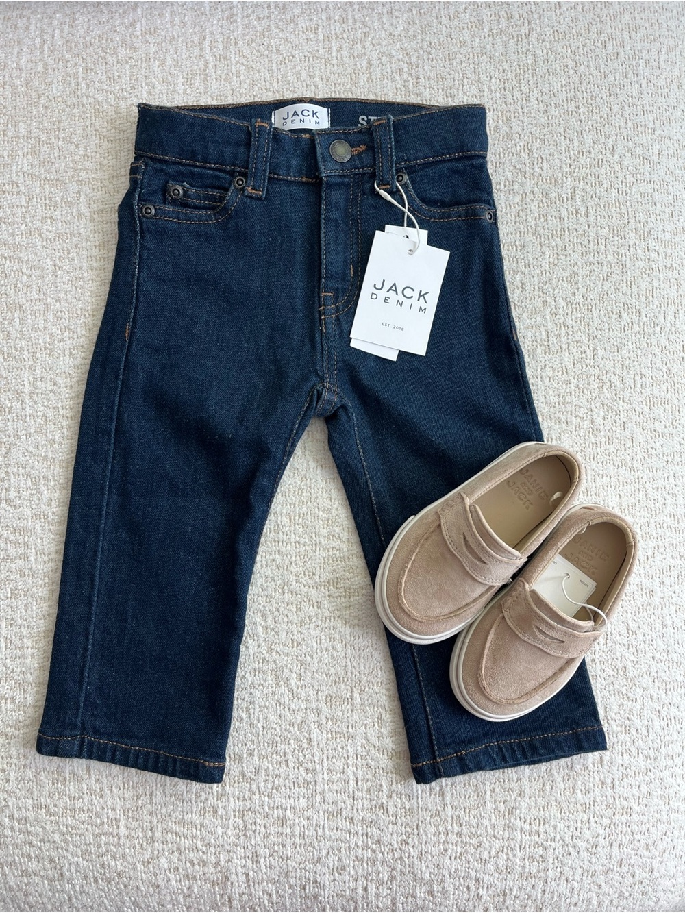 Janie and Jack Denim Dark Blue Kids straight Jeans size 12-18 months NWT